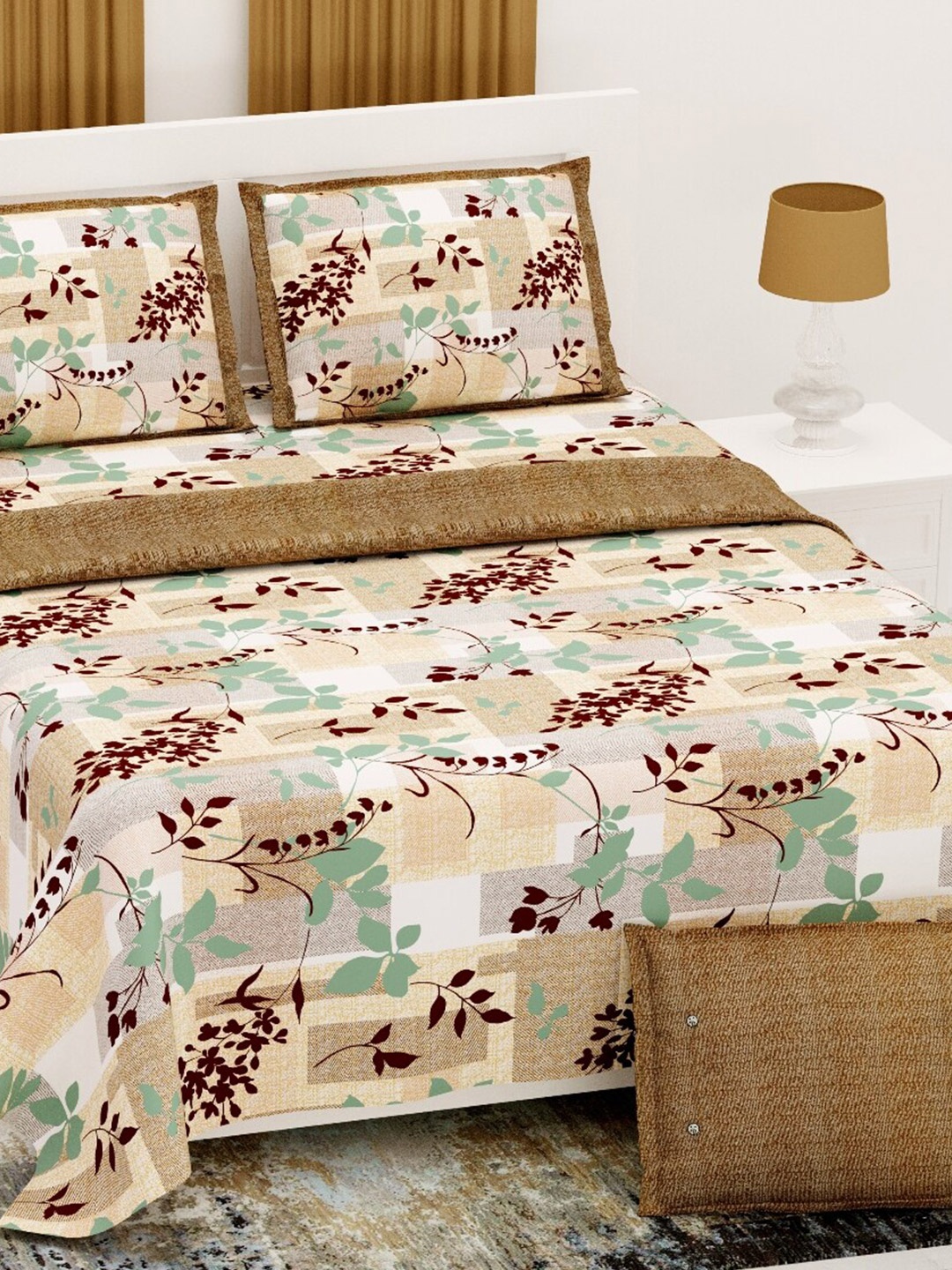 Aura Brown & Grey Melange Floral Printed 200 TC King Size Bedsheet With 2 Pillow Covers
Aura Brown & Grey Melange Floral Printed 200 TC King Size Bedsheet With 2 Pillow Covers