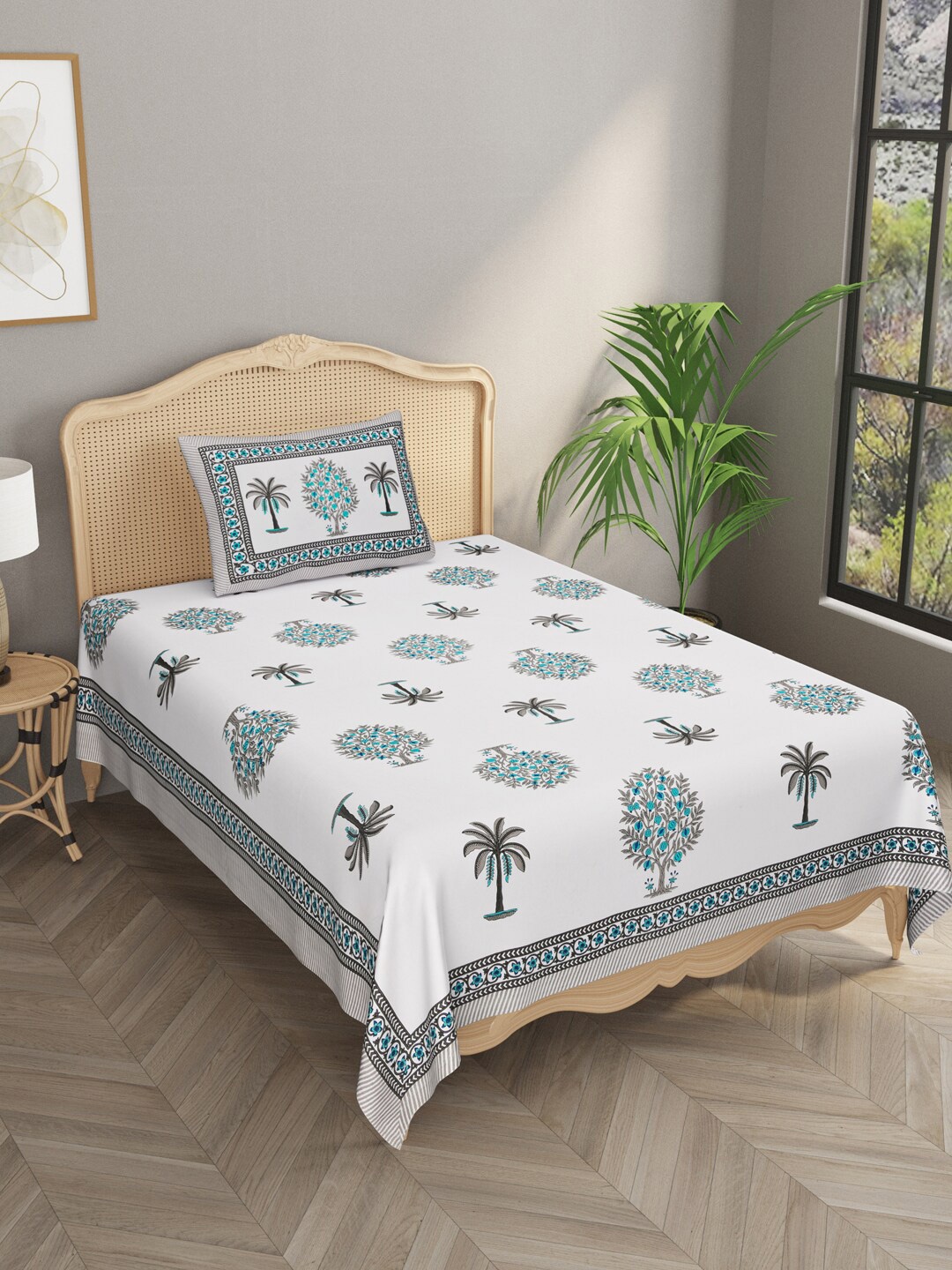 Gulaab Jaipur Blue & White 600 TC Single Superfine Floral Bed Sheet with 1 Pillow Cover
Gulaab Jaipur Blue & White 600 TC Single Superfine Floral Bed Sheet with 1 Pillow Cover