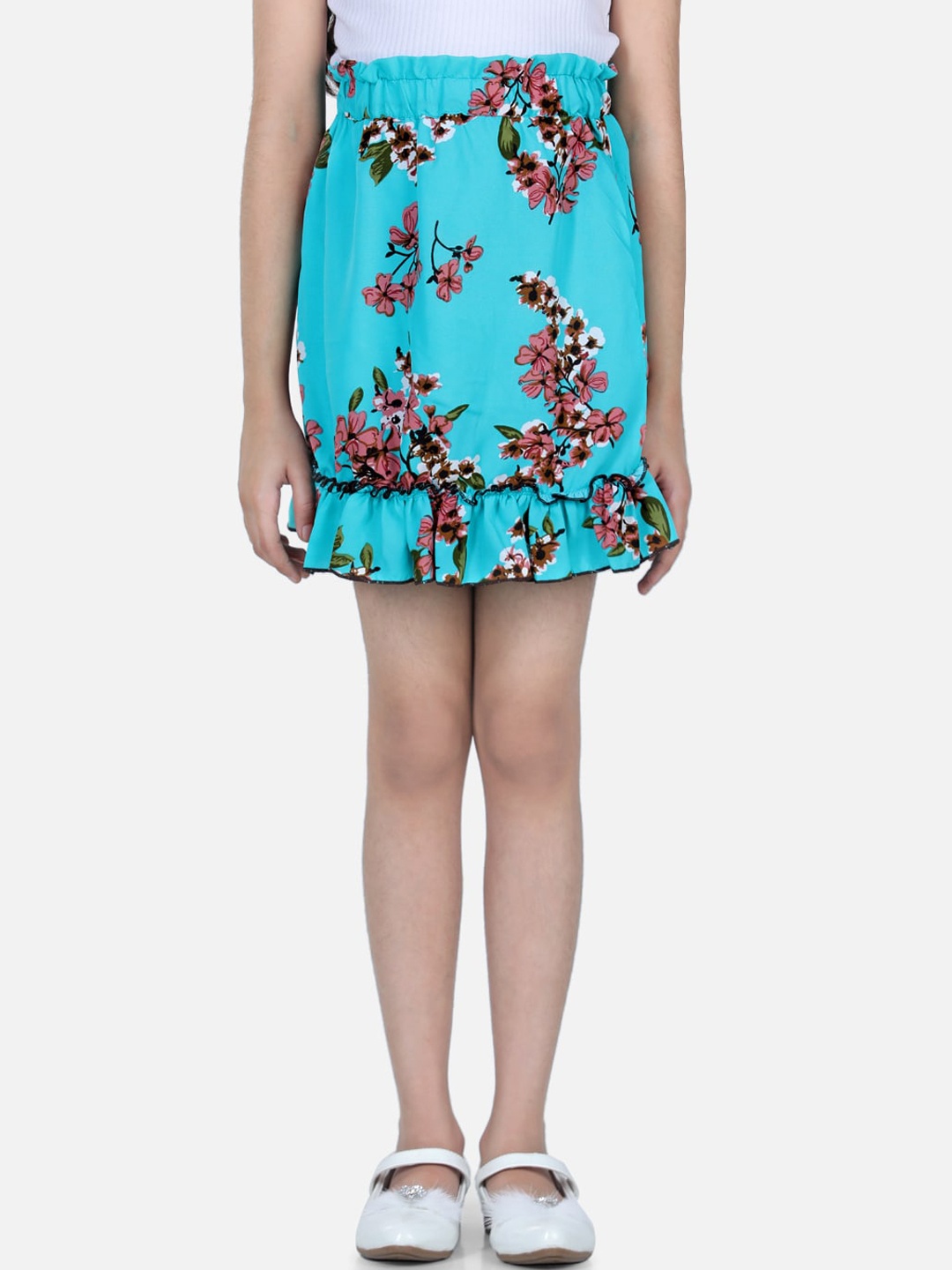 Cutiekins Girls Green & Pink Floral Printed Above Knee-Length Flared Skirt, Turquoise blue
Cutiekins Girls Green & Pink Floral Printed Above Knee-Length Flared Skirt, Turquoise blue