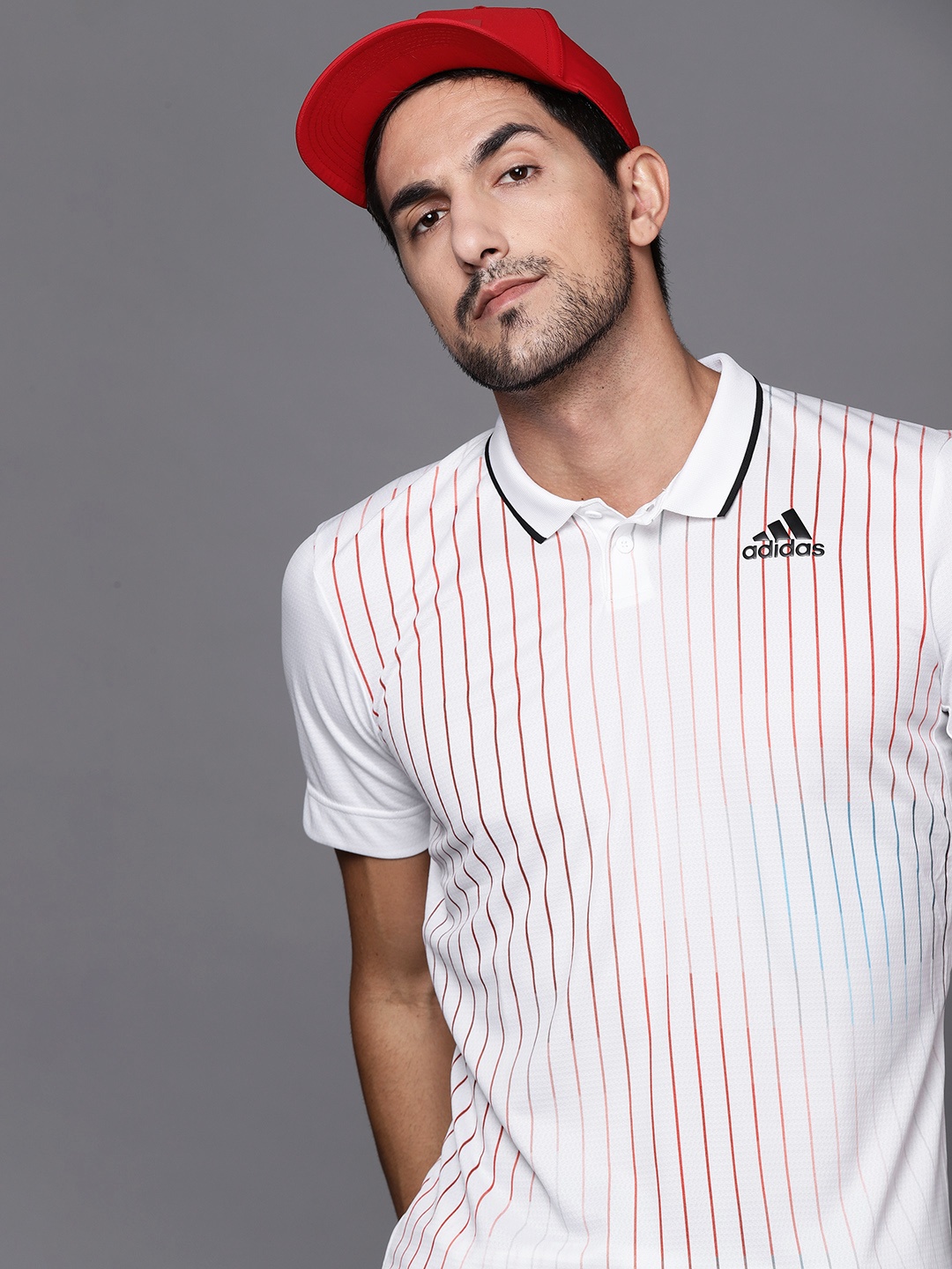 ADIDAS Men White & Blue Printed Melbourne Tennis Freelift Polo Collar Slim Fit T-shirt
ADIDAS Men White & Blue Printed Melbourne Tennis Freelift Polo Collar Slim Fit T-shirt