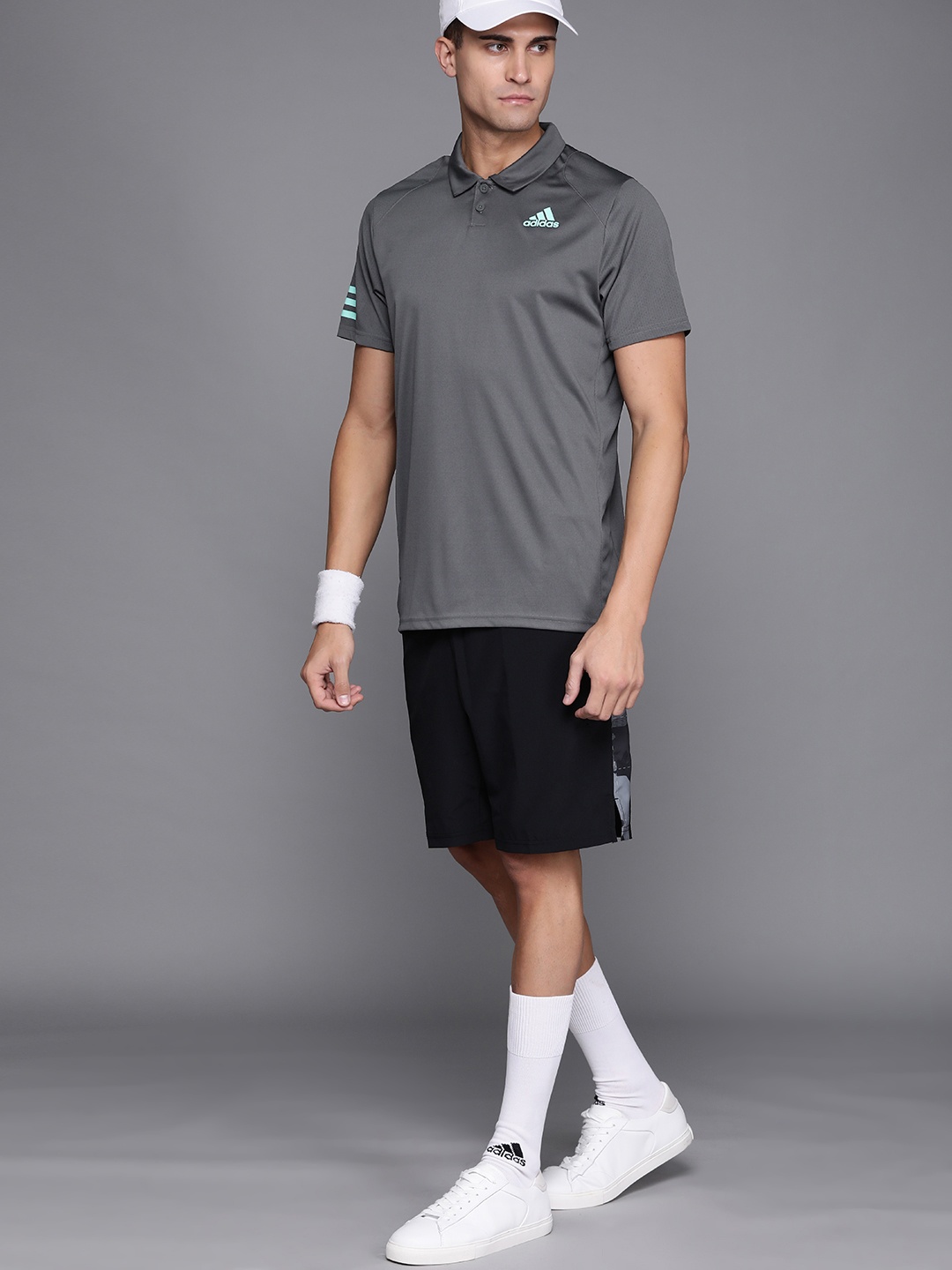 ADIDAS Men Charcoal Grey Club 3STR Solid Aeroready Primgreen Tennis Polo Collar T-shirt
ADIDAS Men Charcoal Grey Club 3STR Solid Aeroready Primgreen Tennis Polo Collar T-shirt