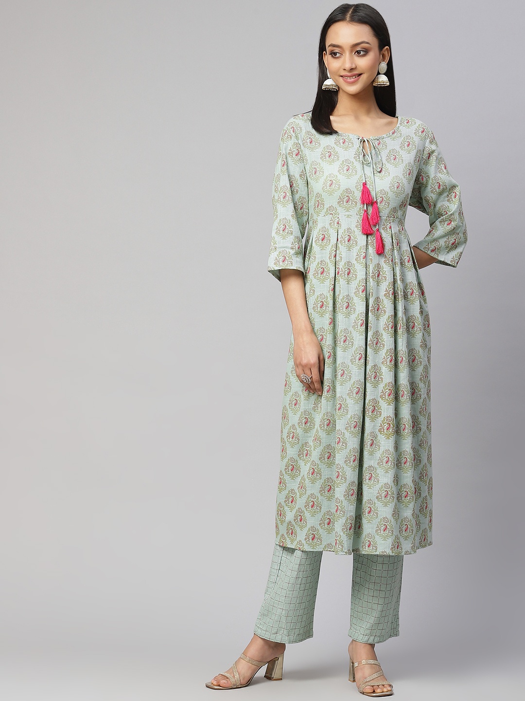 Fusion Threads Women Green Ethnic Motifs Printed Pure Cotton Kurta with Palazzos
Fusion Threads Women Green Ethnic Motifs Printed Pure Cotton Kurta with Palazzos