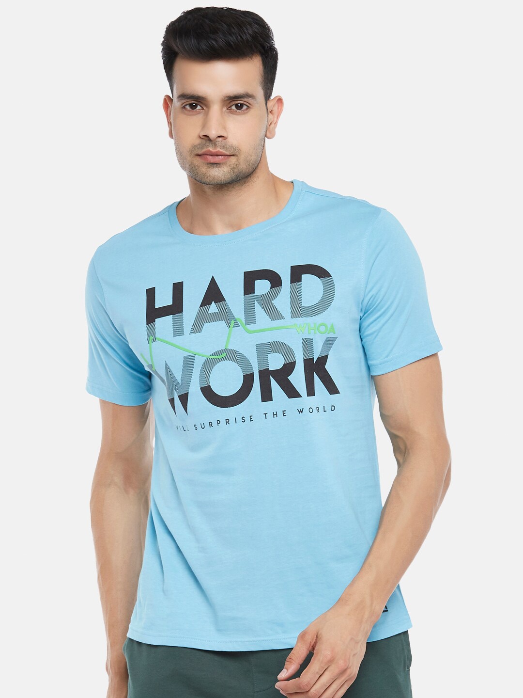 Ajile by Pantaloons Men Blue Typography Printed Pure Cotton Slim Fit T-shirt
Ajile by Pantaloons Men Blue Typography Printed Pure Cotton Slim Fit T-shirt