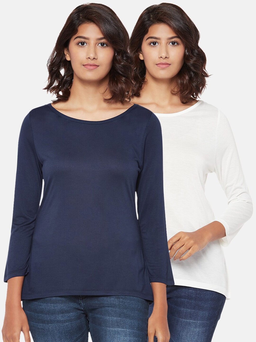 People Women Pack Of 2 T-shirts, Navy blue