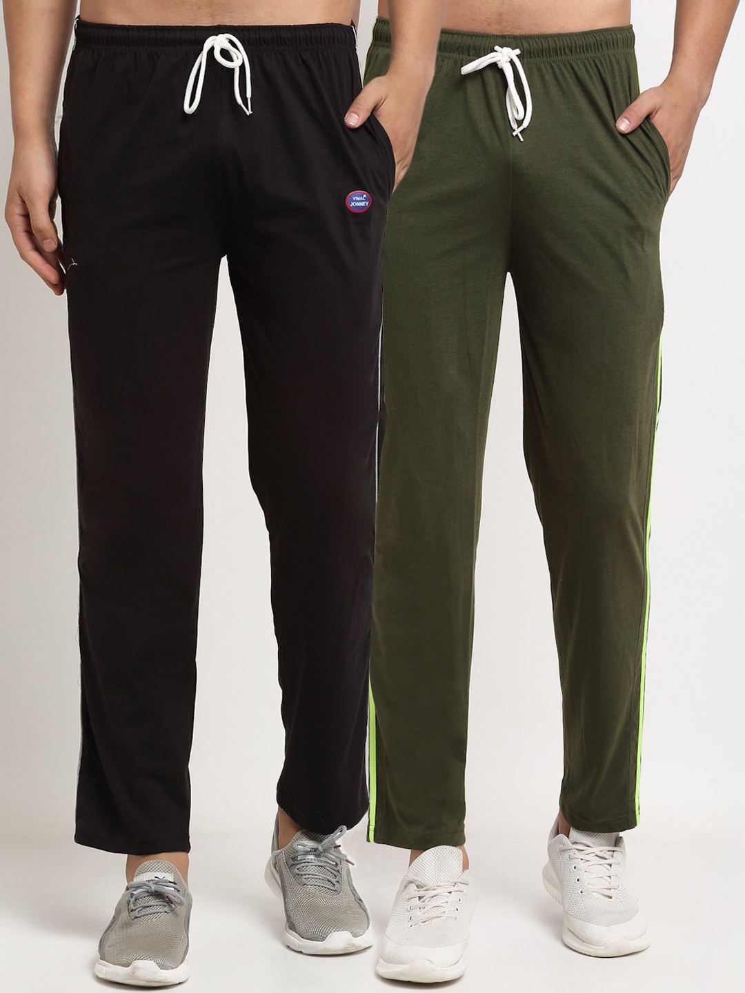 VIMAL JONNEY Men Pack of 2 Track Pants, Black