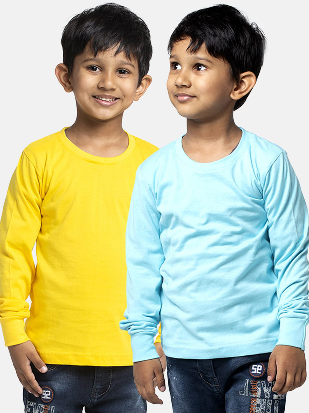 Friskers Boys Pack Of 2 Solid Running T-shirt, Yellow 
Friskers Boys Pack Of 2 Solid Running T-shirt, Yellow