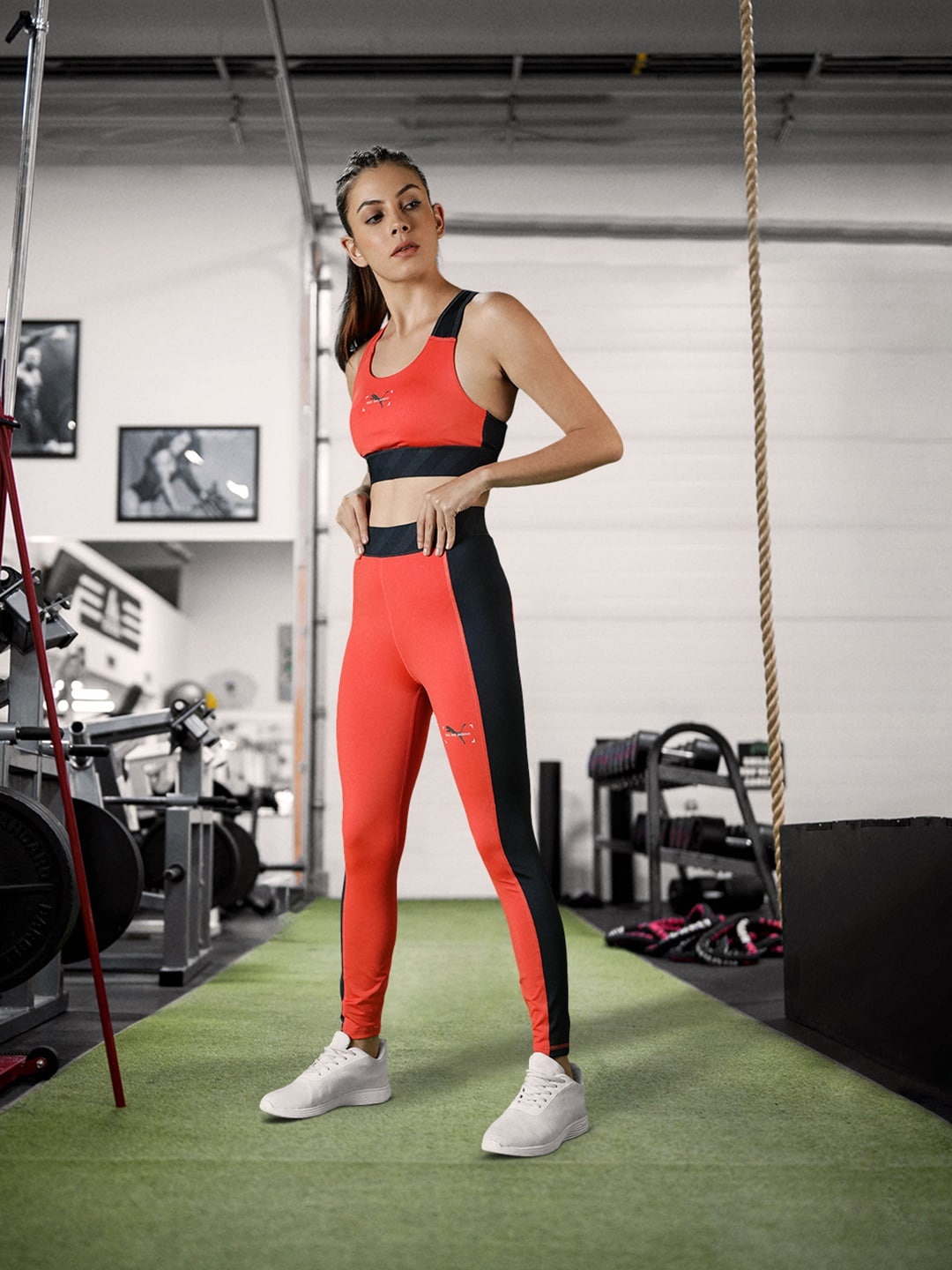 Puma Orange & Navy Blue Colourblocked Moisture Wicking Lightly Padded Sustainable Training Bra
Puma Orange & Navy Blue Colourblocked Moisture Wicking Lightly Padded Sustainable Training Bra