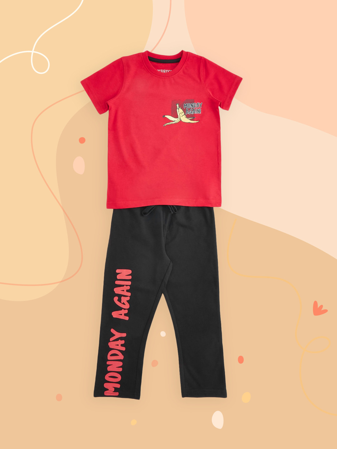 Pantaloons Junior Boys Red & Black Printed Night suit
Pantaloons Junior Boys Red & Black Printed Night suit