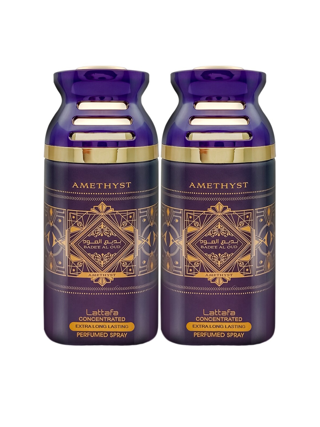 Lattafa Pack Of 2 Amethyst Badee Al Oud Concentrated Perfumed Body Spray - 250 ml, Blue
Lattafa Pack Of 2 Amethyst Badee Al Oud Concentrated Perfumed Body Spray - 250 ml, Blue