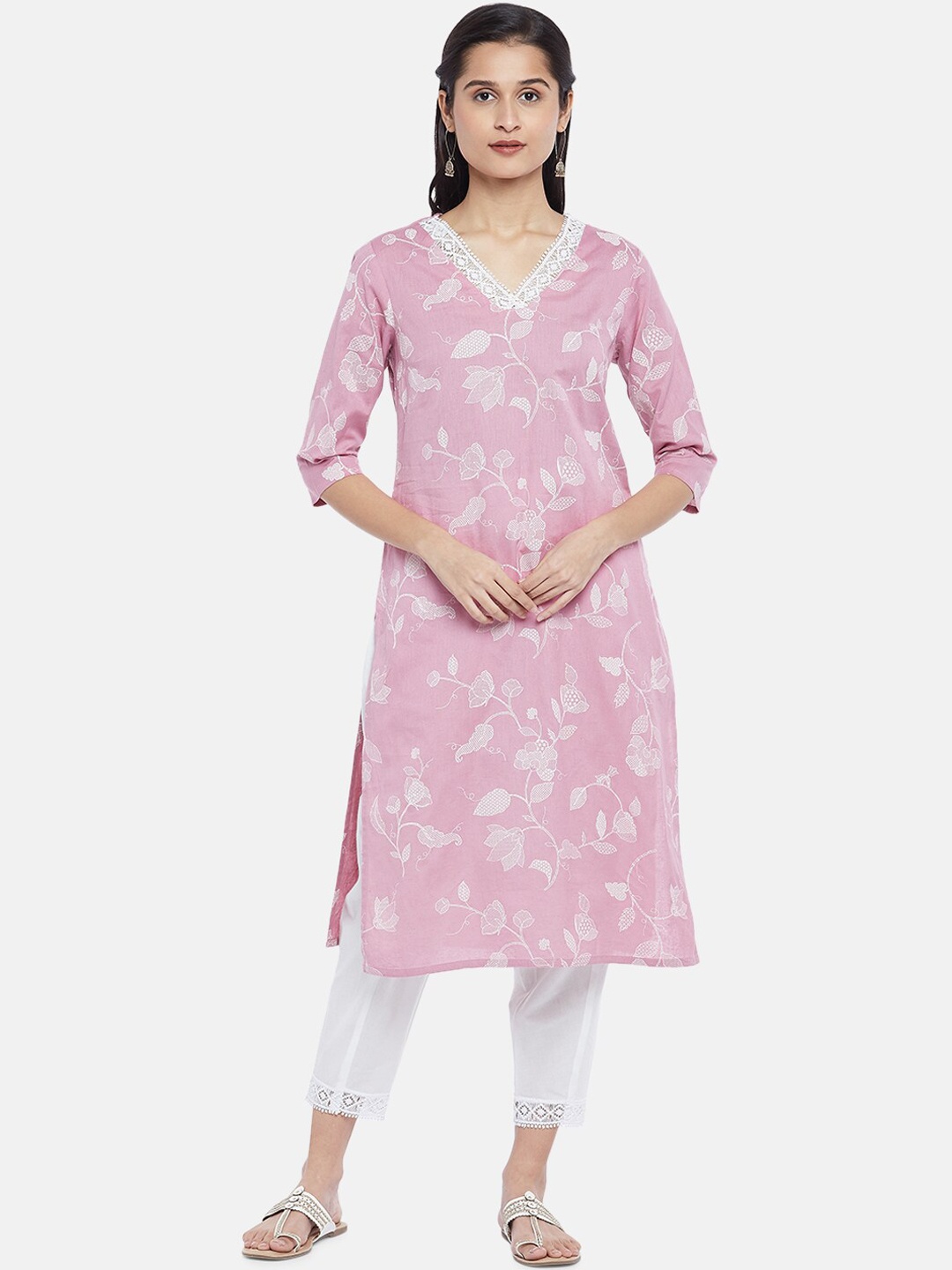 RANGMANCH BY PANTALOONS Women Purple & White Ethnic Motifs Cotton Linen Printed Kurta
RANGMANCH BY PANTALOONS Women Purple & White Ethnic Motifs Cotton Linen Printed Kurta