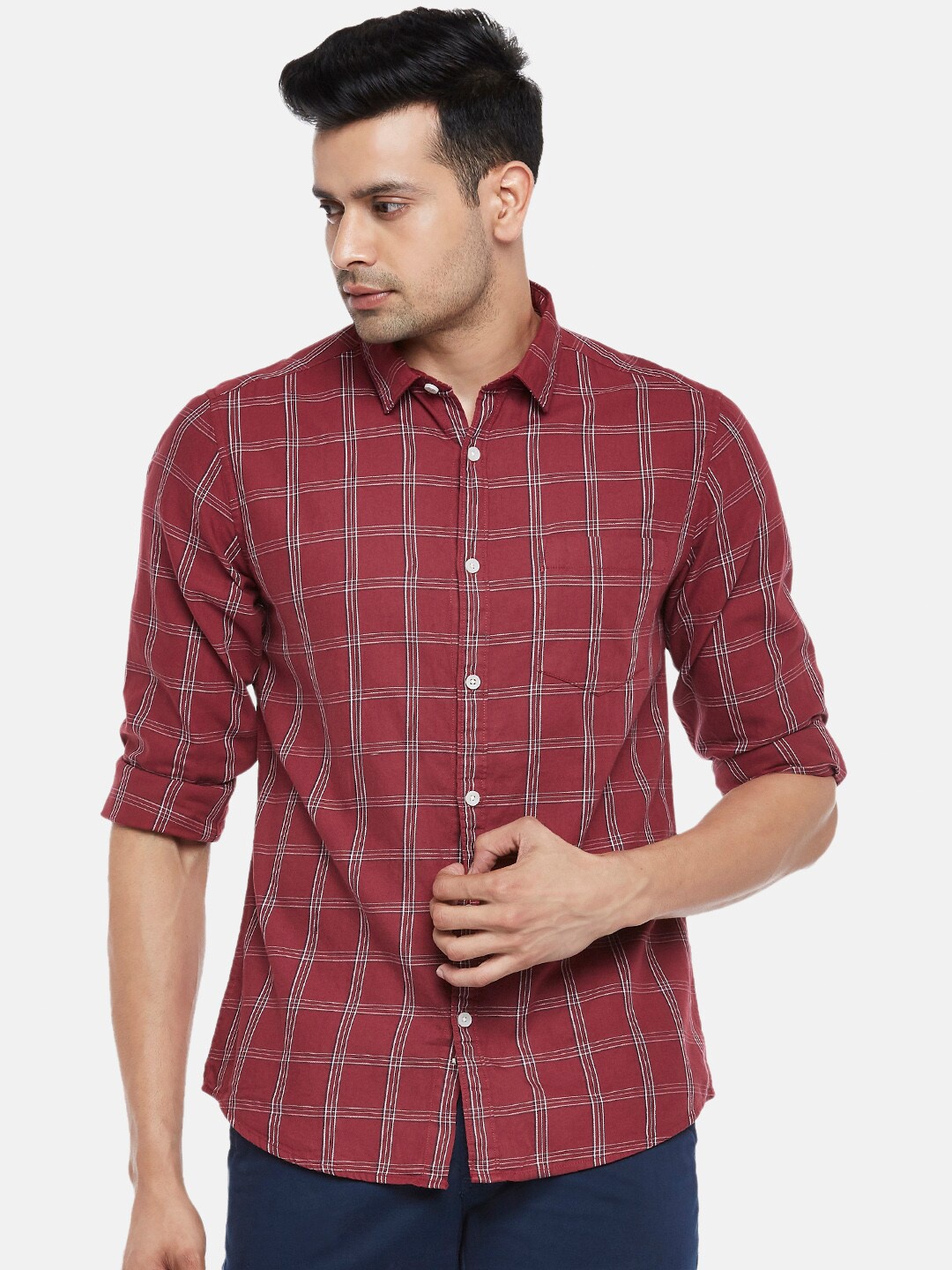 Urban Ranger by pantaloons Men Maroon & White Slim Fit Checked Pure Cotton Casual Shirt
Urban Ranger by pantaloons Men Maroon & White Slim Fit Checked Pure Cotton Casual Shirt