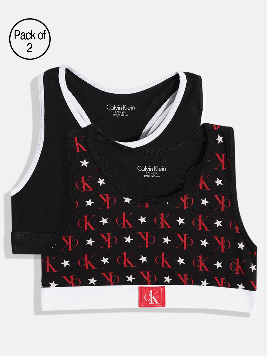 Calvin Klein Underwear Black & Red Typography Bralette Bra