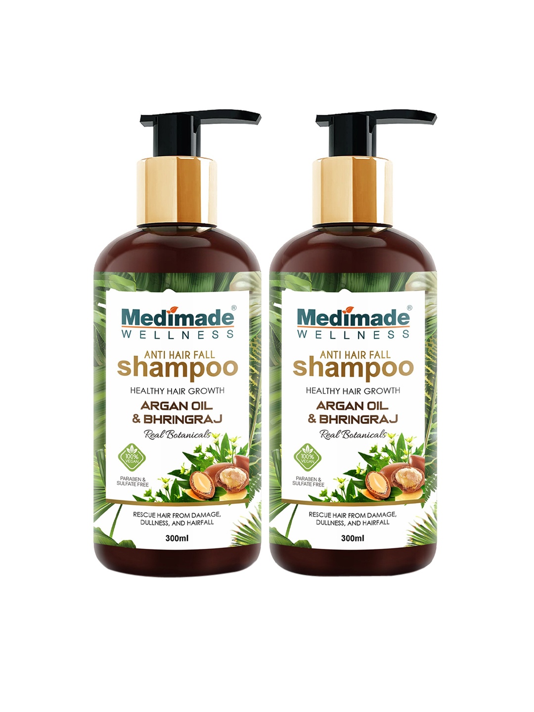 Medimade Set of 2 Anti-Hair Fall Shampoo with Argan Oil & Bhringraj - 300 ml each, White
Medimade Set of 2 Anti-Hair Fall Shampoo with Argan Oil & Bhringraj - 300 ml each, White