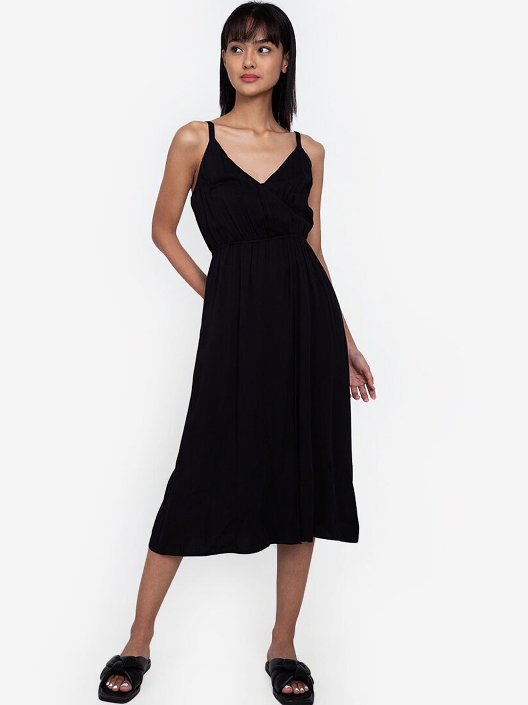 ZALORA BASICS Black Midi Dress