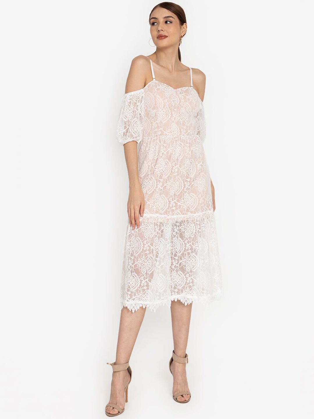 ZALORA OCCASION Women White Self Design Cold-Shoulder Corded Lace Midi Fit & Flare Dress
ZALORA OCCASION Women White Self Design Cold-Shoulder Corded Lace Midi Fit & Flare Dress