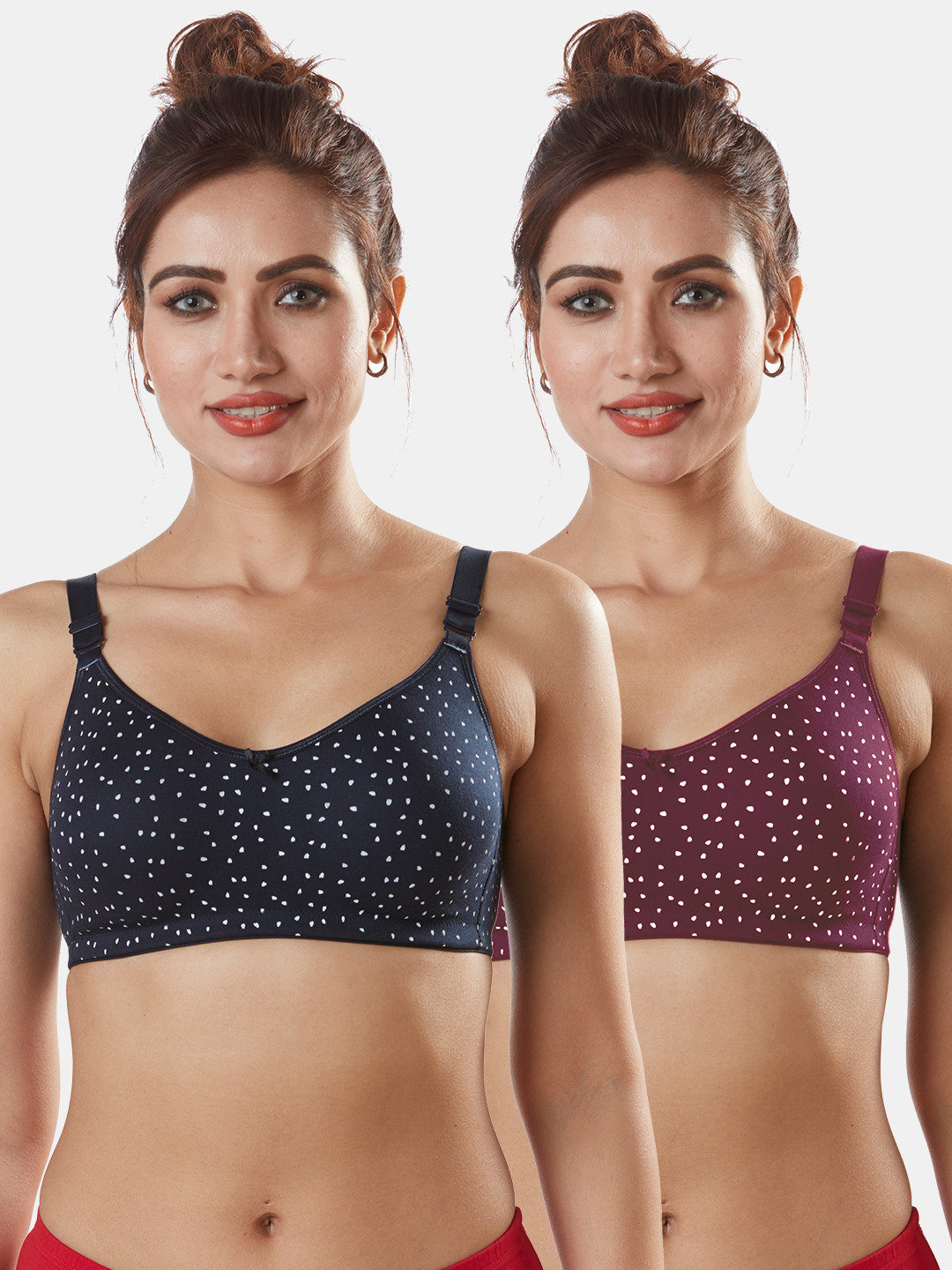 Sonari Pack Of 2 Navy Blue & Purple Abstract Cotton Blend T-Shirt Bras nivyanbluewine32C 
Sonari Pack Of 2 Navy Blue & Purple Abstract Cotton Blend T-Shirt Bras nivyanbluewine32C