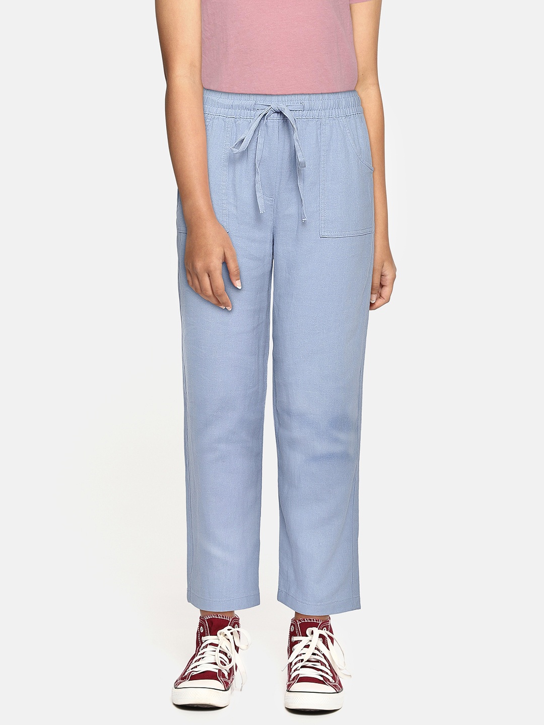 AND Girls Blue Solid Regular Fit Mid-Rise Linen Easy Wash Woven Pleated Parallel Trousers
AND Girls Blue Solid Regular Fit Mid-Rise Linen Easy Wash Woven Pleated Parallel Trousers
