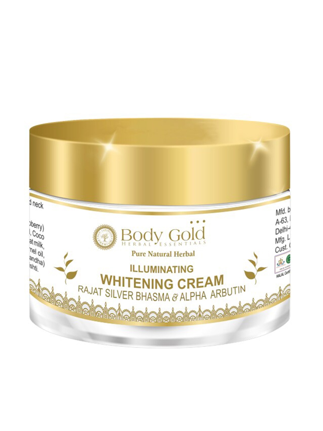 Body Gold Illuminating Whitening Cream with Rajat Silver Bhasma & Alpha Arbutin- 50 g, White
Body Gold Illuminating Whitening Cream with Rajat Silver Bhasma & Alpha Arbutin- 50 g, White