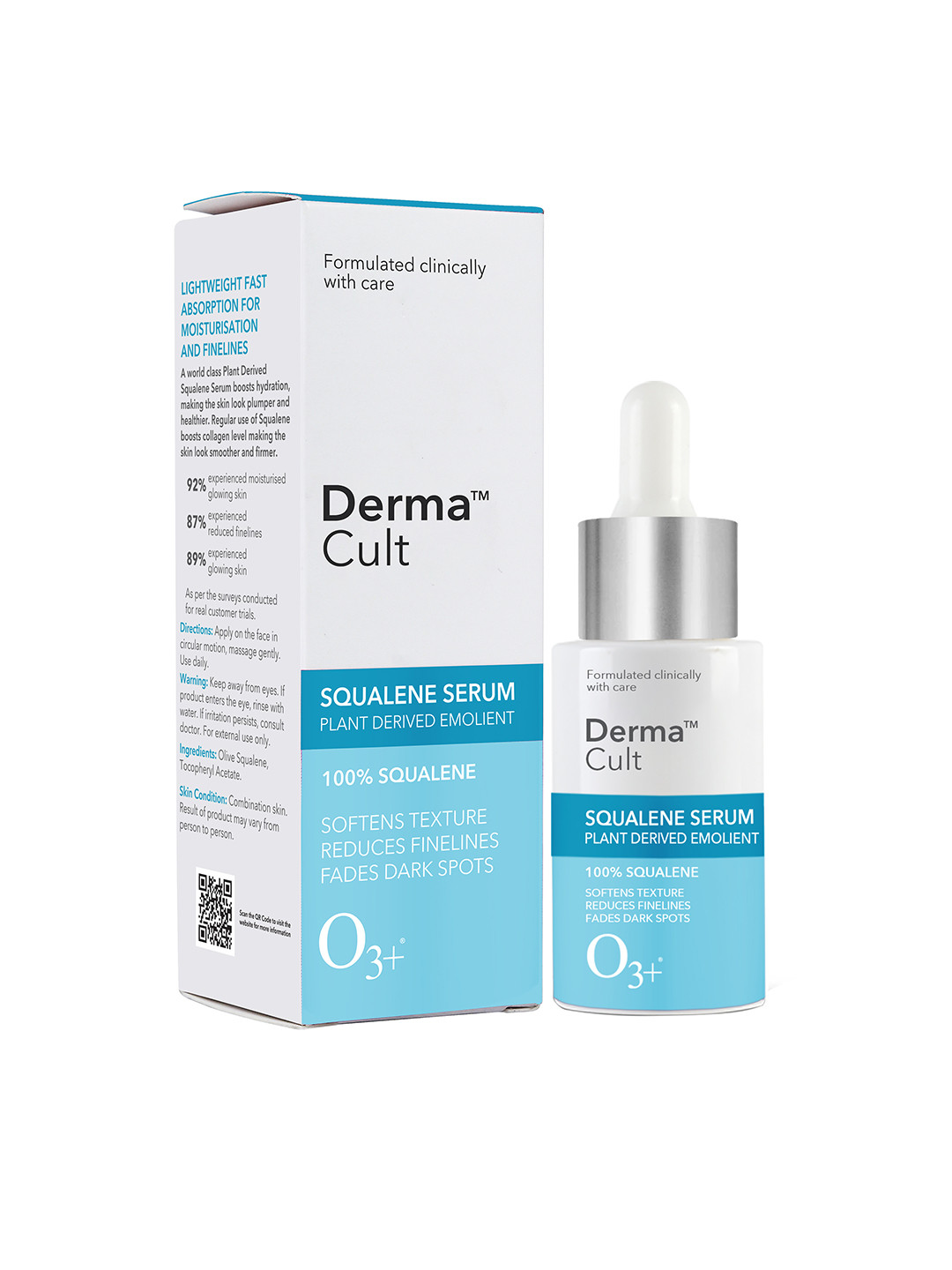 O3+ Derma Cult 100% Squalene Serum - Moisturise - Nourish & Reduce Fine Lines - 30 ml, Green
O3+ Derma Cult 100% Squalene Serum - Moisturise - Nourish & Reduce Fine Lines - 30 ml, Green