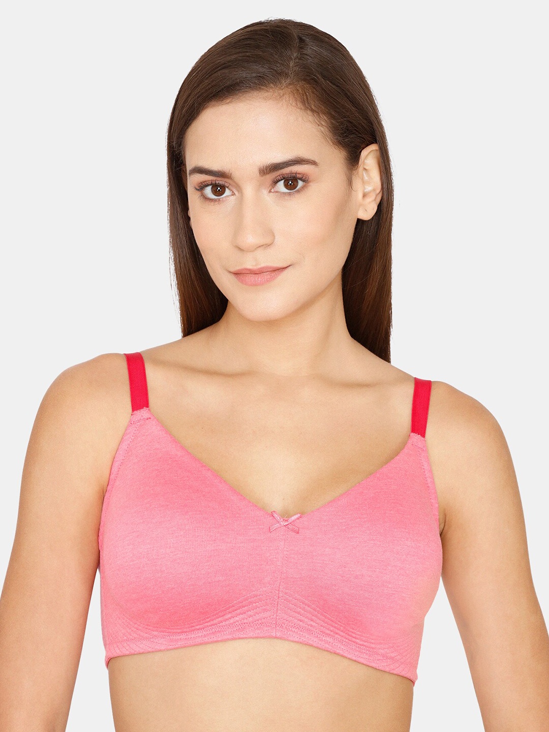 Zivame Women Pink Solid Non Padded Everyday Bra