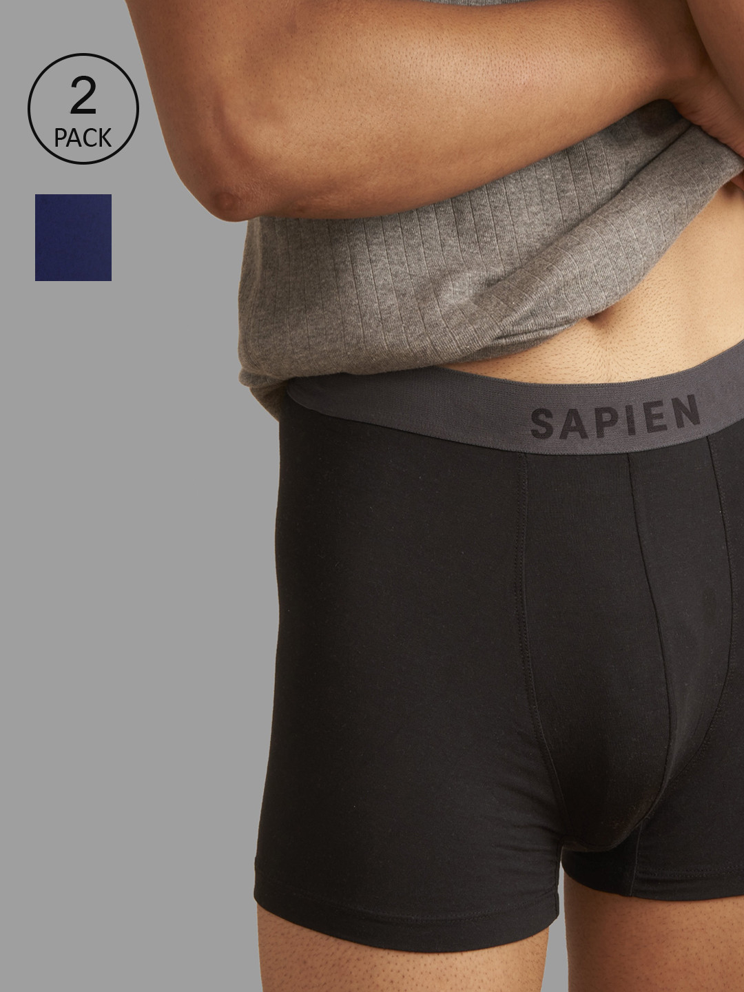 Man Matters Pack of 2 Black & Blue Trunk with Anti Microbial and Micro Modal Finish, Grey
Man Matters Pack of 2 Black & Blue Trunk with Anti Microbial and Micro Modal Finish, Grey
