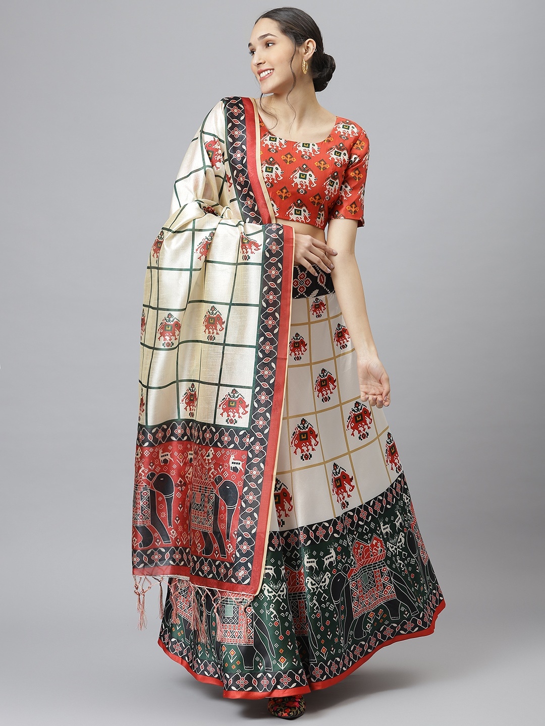 SHUBHVASTRA Off White Printed Semi-Stitched Lehenga & Unstitched Blouse With Dupatta
SHUBHVASTRA Off White Printed Semi-Stitched Lehenga & Unstitched Blouse With Dupatta