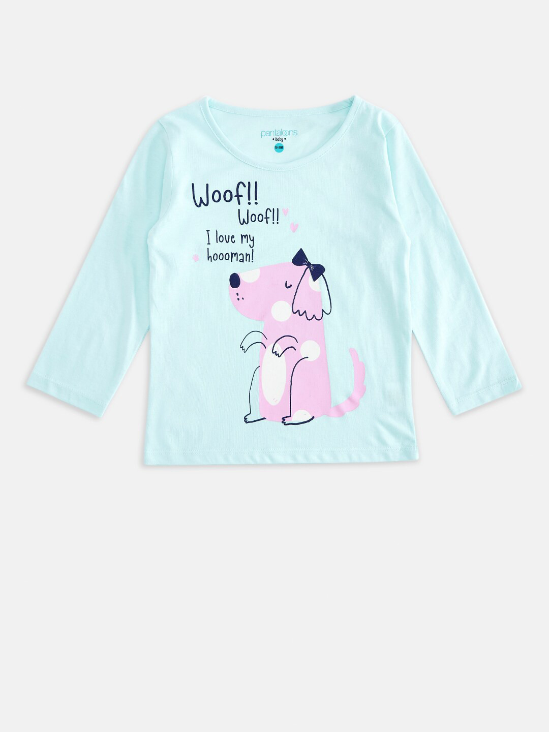 Pantaloons Baby Girls Blue & Pink Printed Pure Cotton T-shirt 
Pantaloons Baby Girls Blue & Pink Printed Pure Cotton T-shirt