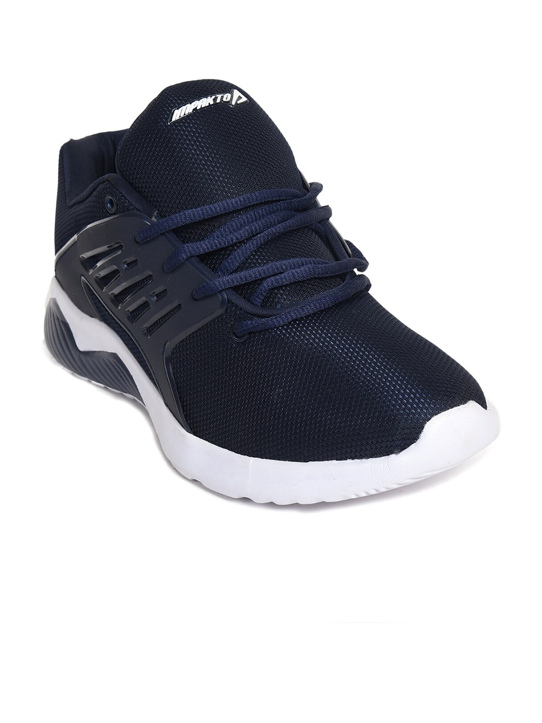 IMPAKTO Men Navy Blue & White Solid Running Shoes