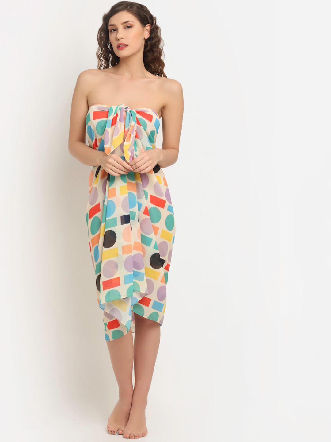 EROTISSCH Women Off-White & Red Geometric Printed Swimwear Cover up Sarong
EROTISSCH Women Off-White & Red Geometric Printed Swimwear Cover up Sarong