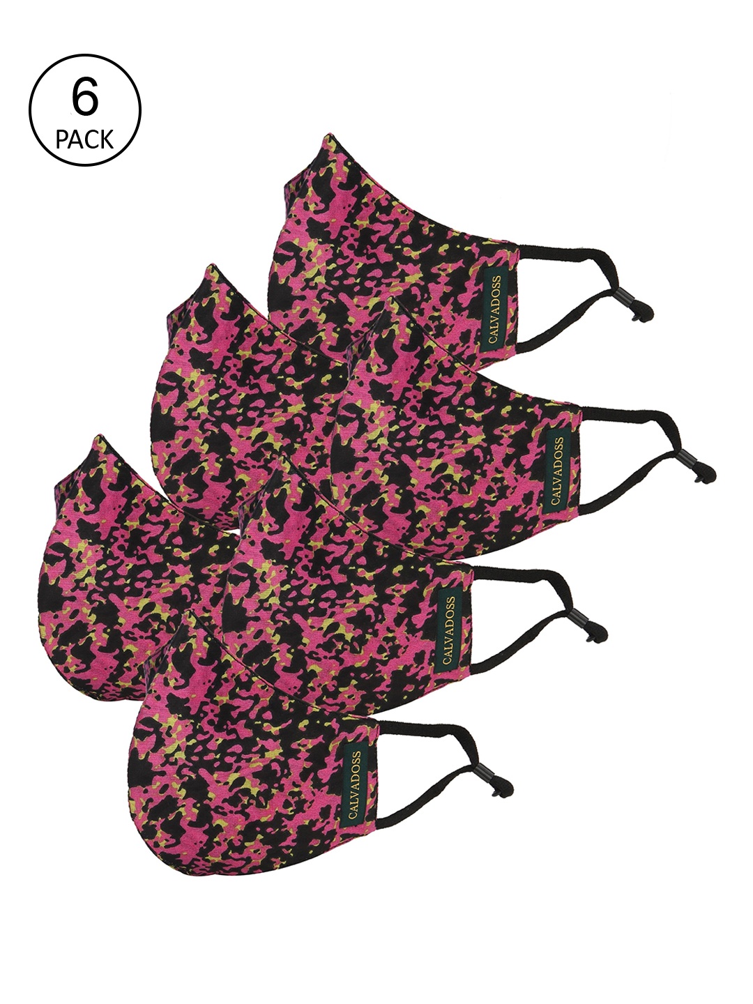 Calvadoss Women Pack Of 6 Printed 3-Ply Reusable Cotton Cloth Masks, Black
Calvadoss Women Pack Of 6 Printed 3-Ply Reusable Cotton Cloth Masks, Black