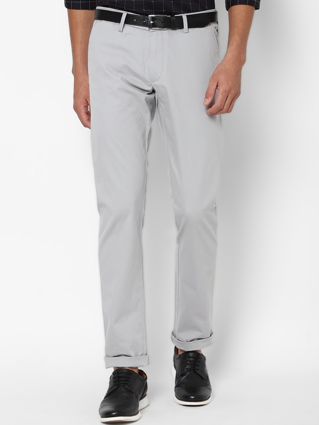 Allen Solly Men Grey Slim Fit Trousers