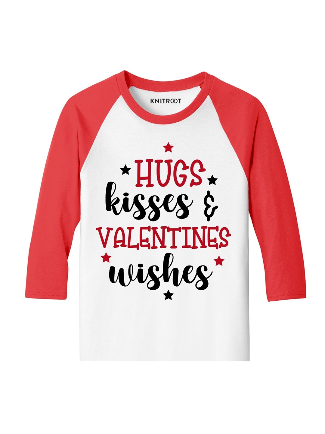 KNITROOT Kids White & Red Printed T-shirt