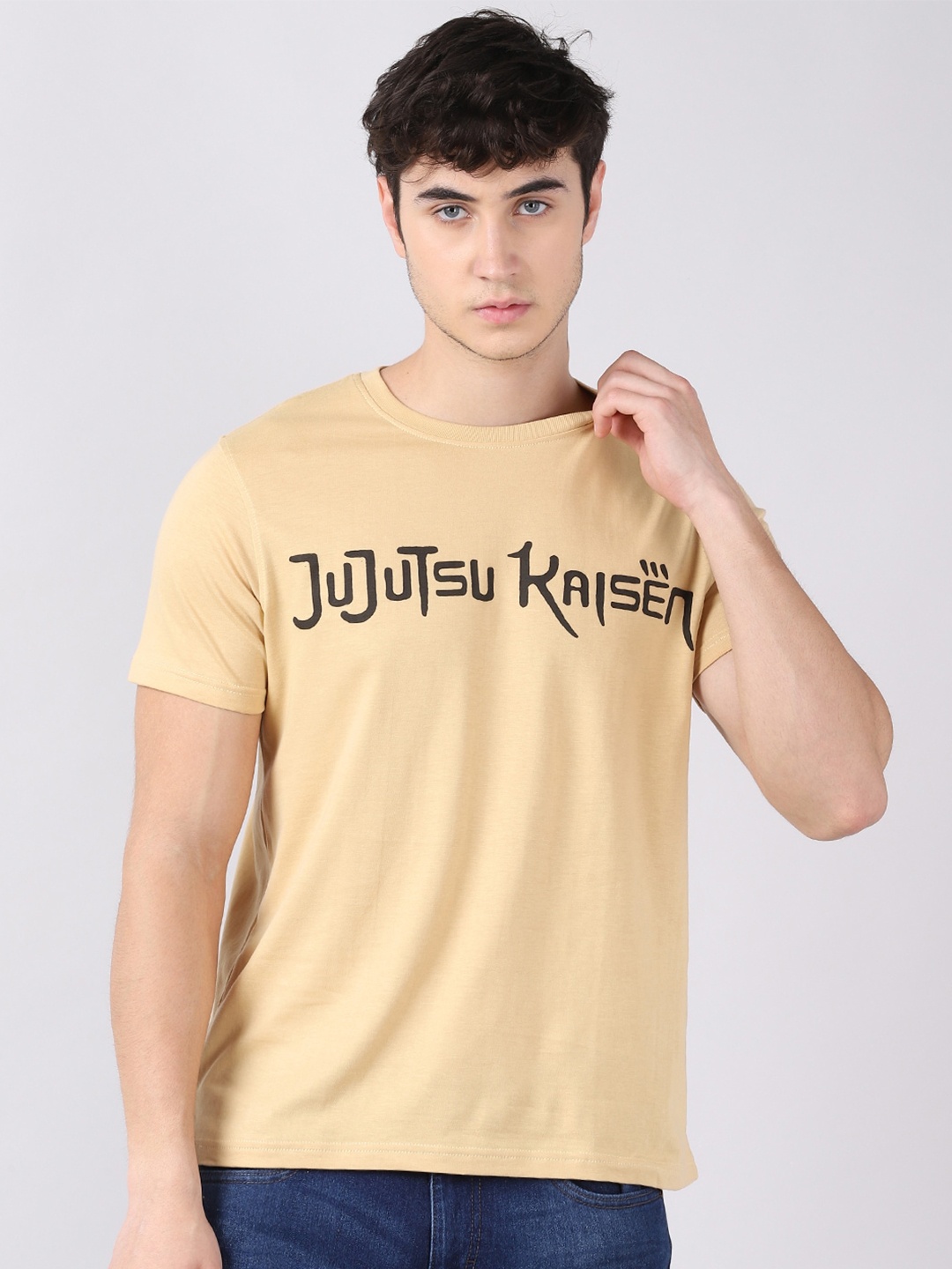 Bushirt Men Beige & bellini Typography Jujutsu Kaisen Title Printed Pockets T-shirt
Bushirt Men Beige & bellini Typography Jujutsu Kaisen Title Printed Pockets T-shirt