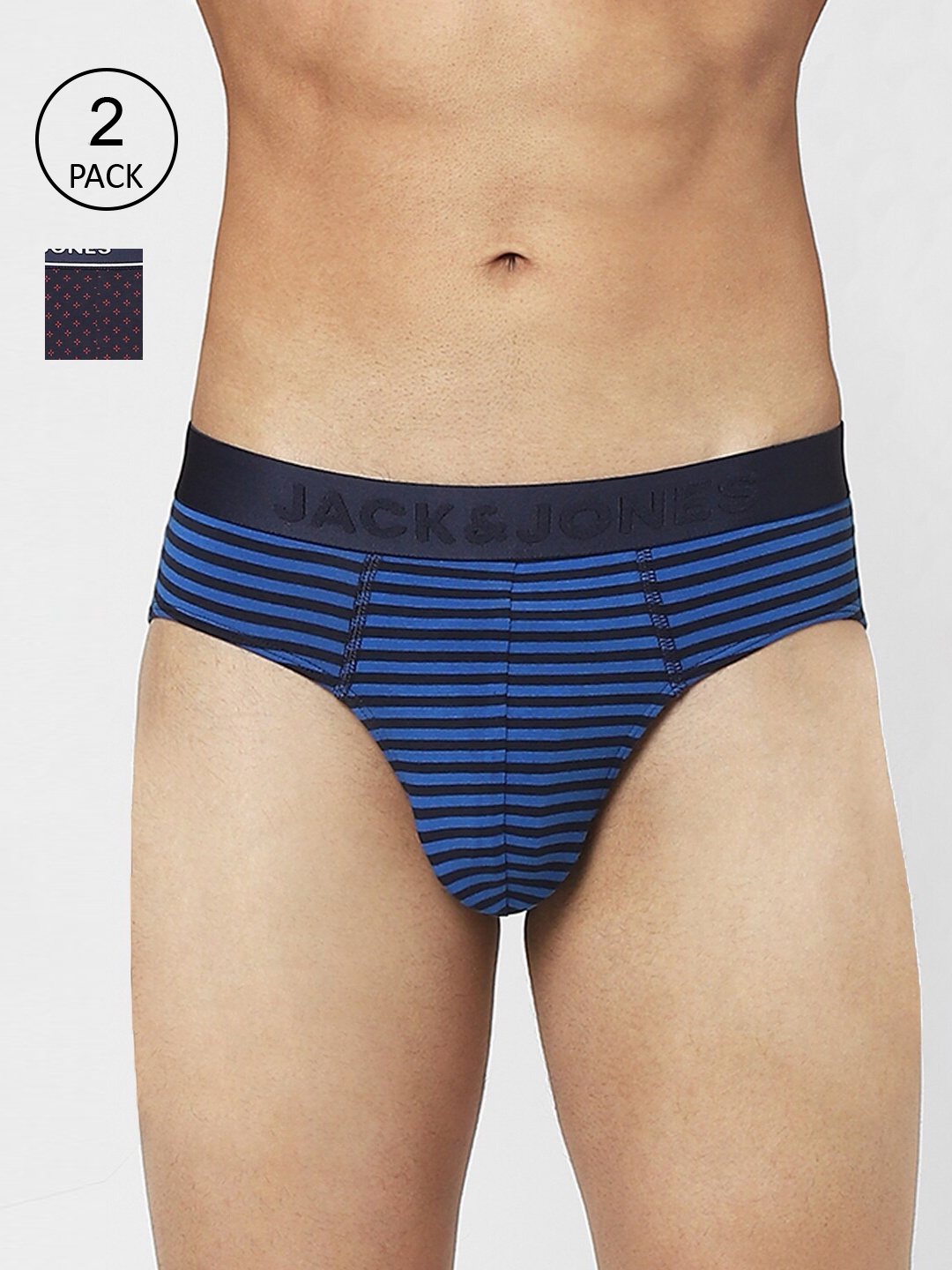 Jack & Jones Men Pack Of 2 Multicoloured Striped Cotton Basic Briefs 116794701, Multi
Jack & Jones Men Pack Of 2 Multicoloured Striped Cotton Basic Briefs 116794701, Multi