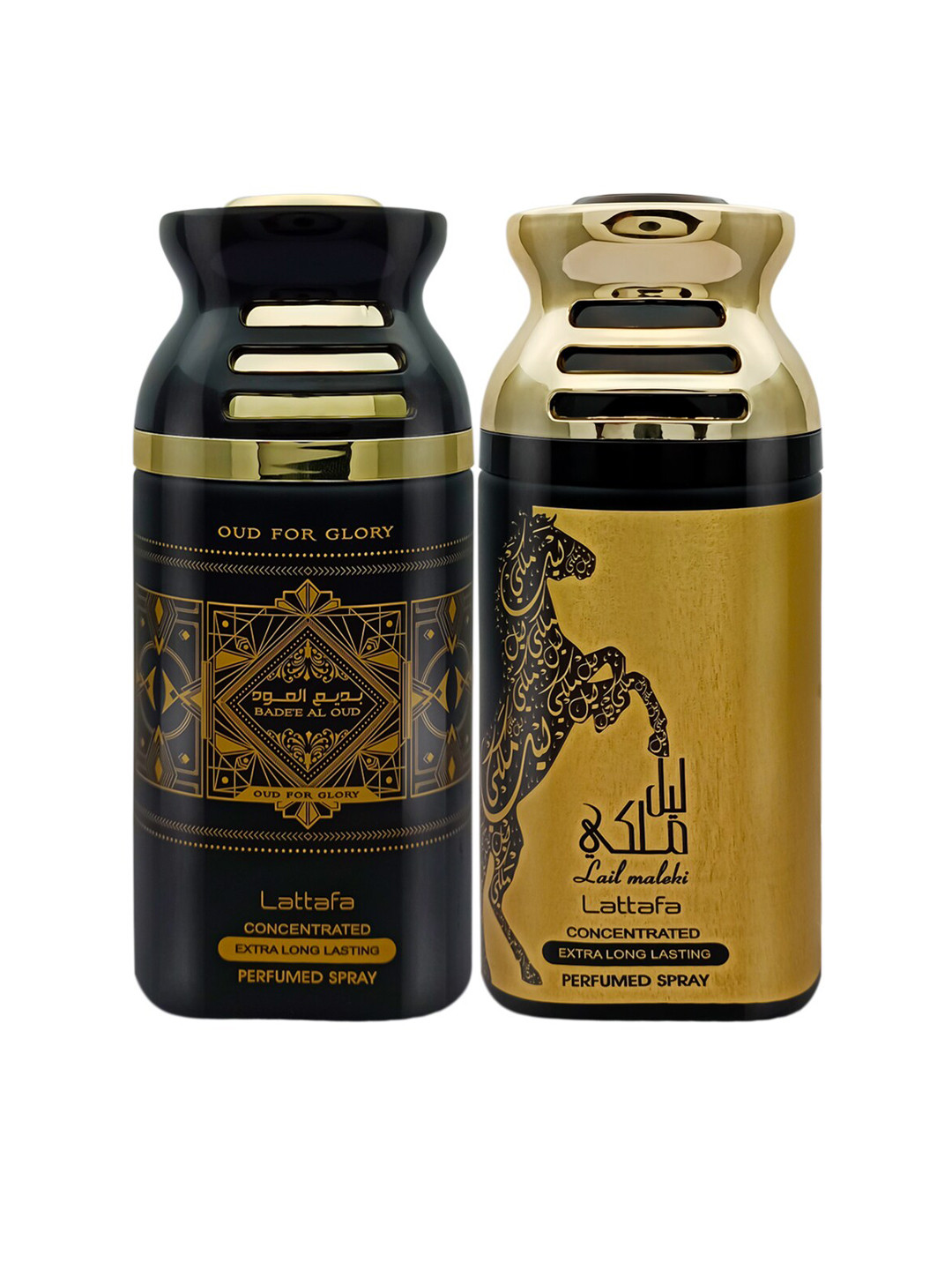 Lattafa Set of Oud For Glory & Lail Maleki Long-Lasting Perfumed Sprays - 250 ml Each, Black
Lattafa Set of Oud For Glory & Lail Maleki Long-Lasting Perfumed Sprays - 250 ml Each, Black