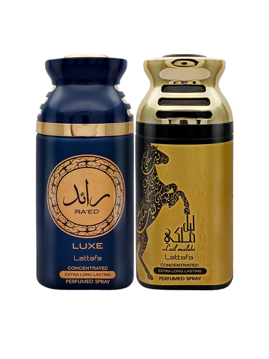 Lattafa Set of Ra'ed Luxe & Lail Maleki Extra Long-Lasting Perfumed Sprays - 250 ml Each, Blue
Lattafa Set of Ra'ed Luxe & Lail Maleki Extra Long-Lasting Perfumed Sprays - 250 ml Each, Blue