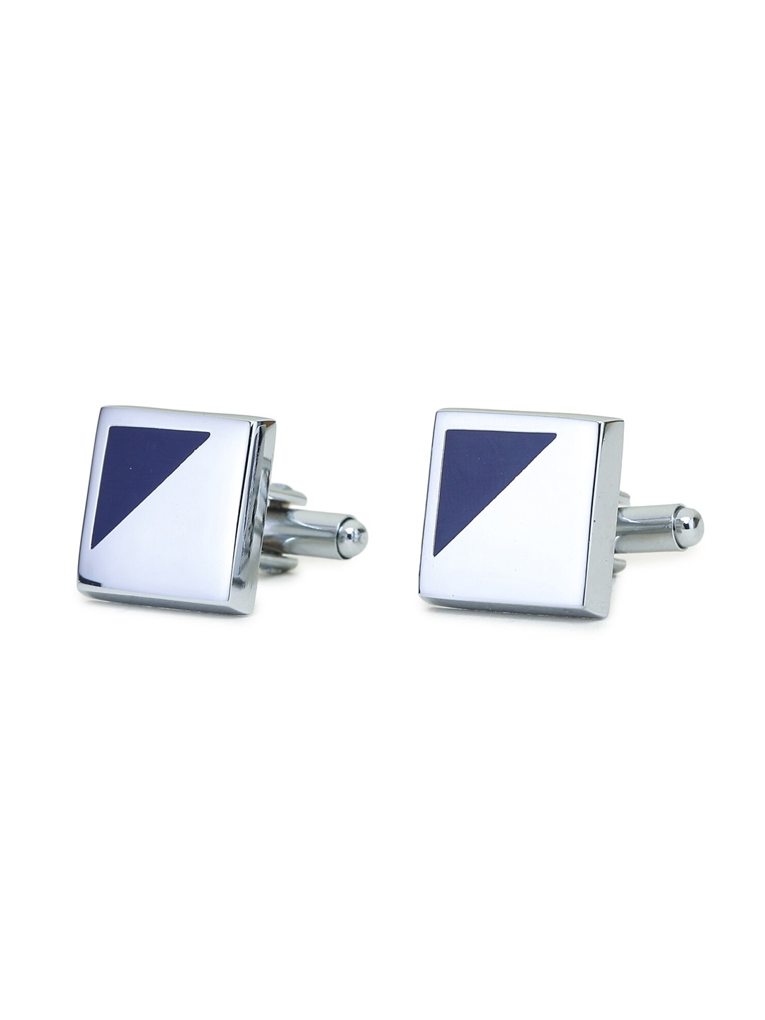 ELLIS Men Silver Solid Cufflinks