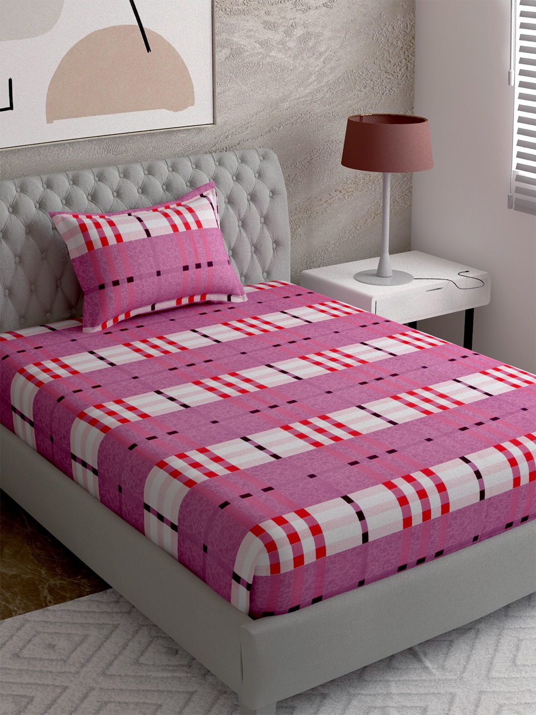 EverHOME Multi Color Striped Printed 144 TC Single Bedsheet with 1 Pillow Cover
EverHOME Multi Color Striped Printed 144 TC Single Bedsheet with 1 Pillow Cover