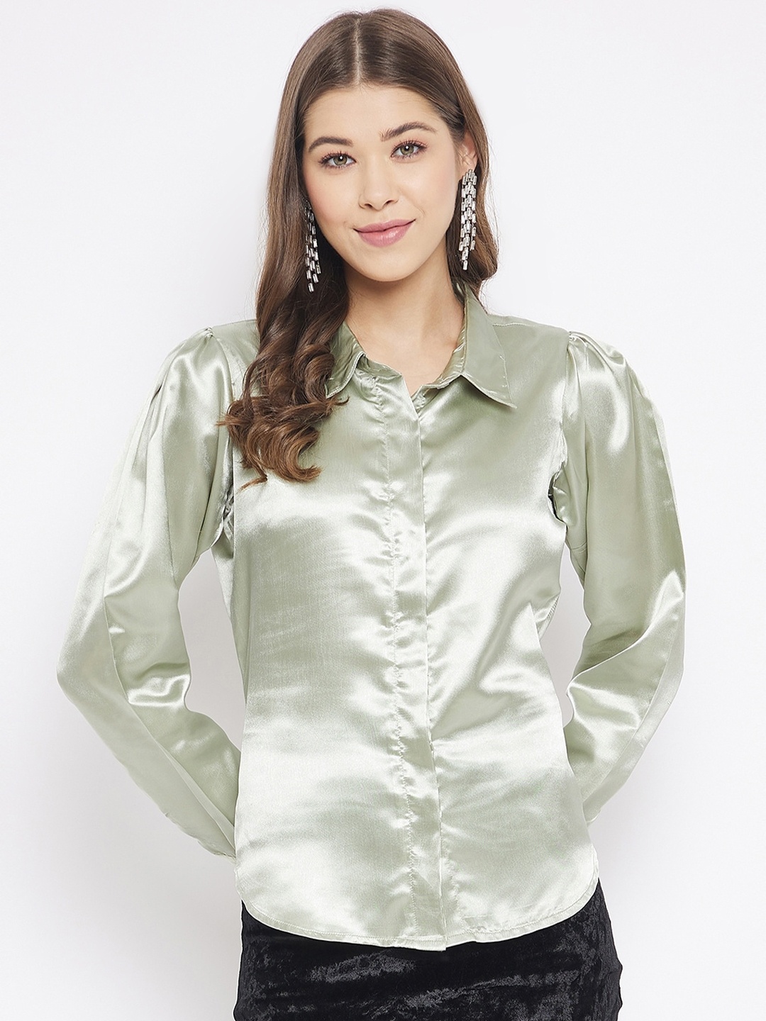 Bitterlime Women Green Comfort Party Shirt