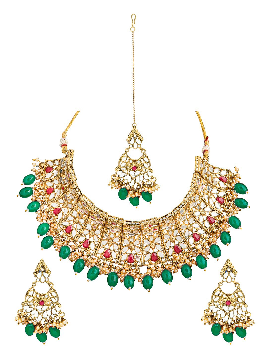 Shining Jewel - By Shivansh Gold-Plated & Green Traditional Jewellery Set & Maangtika
Shining Jewel - By Shivansh Gold-Plated & Green Traditional Jewellery Set & Maangtika
