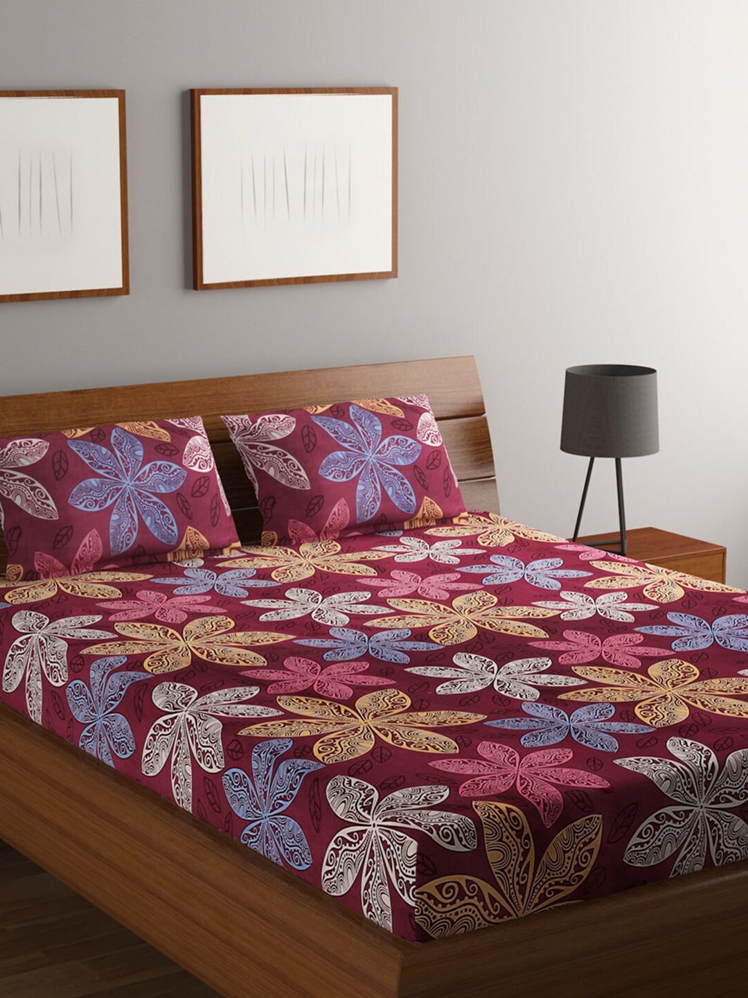 RUGSMITH Purple & Blue Floral Printed 200 TC Queen Size Bedsheet With 2 Pillow Covers
RUGSMITH Purple & Blue Floral Printed 200 TC Queen Size Bedsheet With 2 Pillow Covers