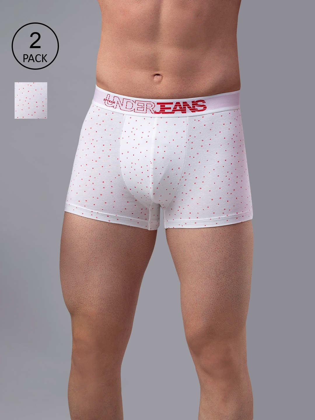 UnderJeans by Spykar Men Pack Of 2 White & Red Printed Cotton Blend Trunks UJNPTC034White
UnderJeans by Spykar Men Pack Of 2 White & Red Printed Cotton Blend Trunks UJNPTC034White
