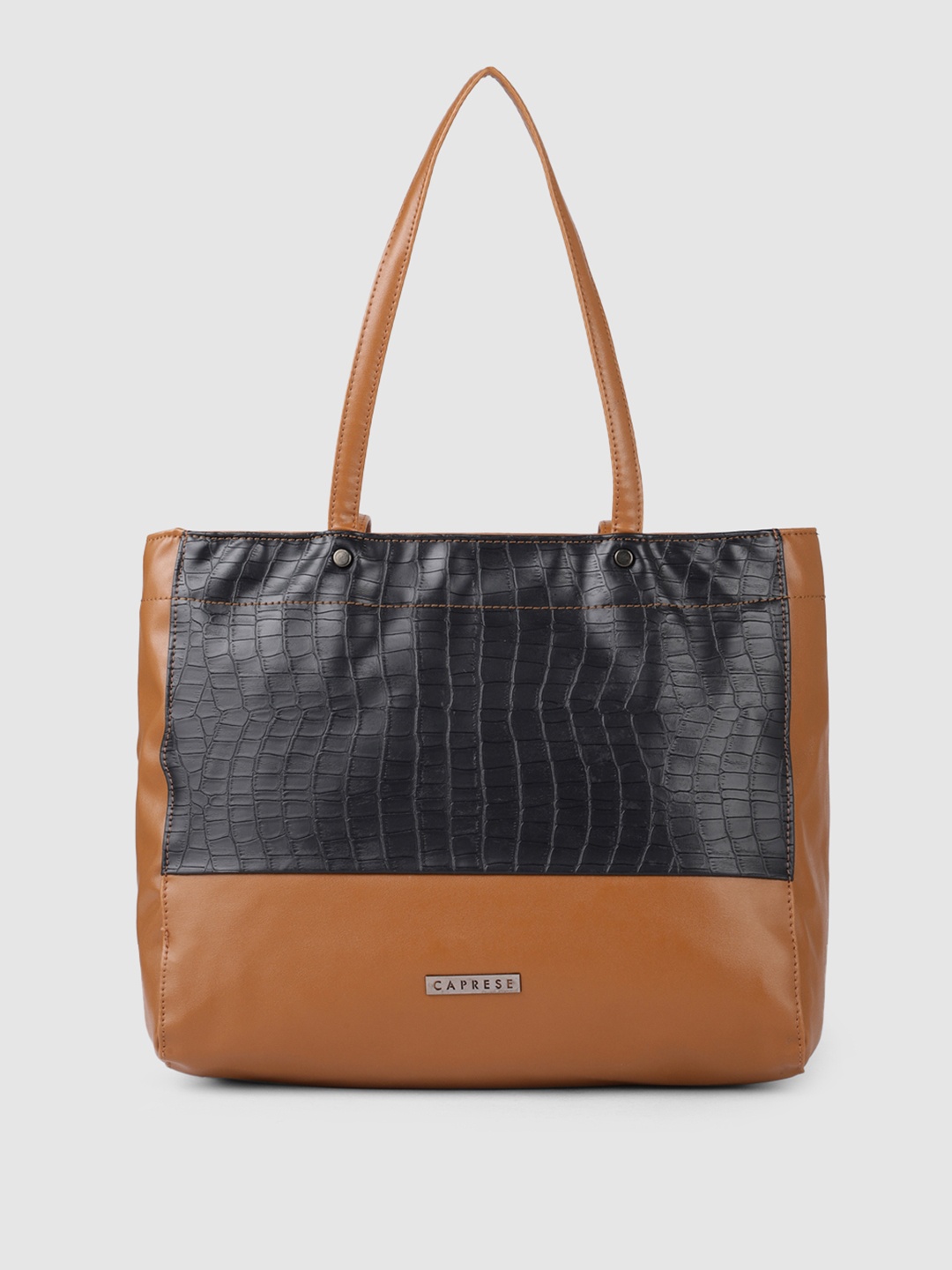 Caprese Brown Solid Leather Regular Structured Shoulder Bag with Animal Textured Detail
Caprese Brown Solid Leather Regular Structured Shoulder Bag with Animal Textured Detail