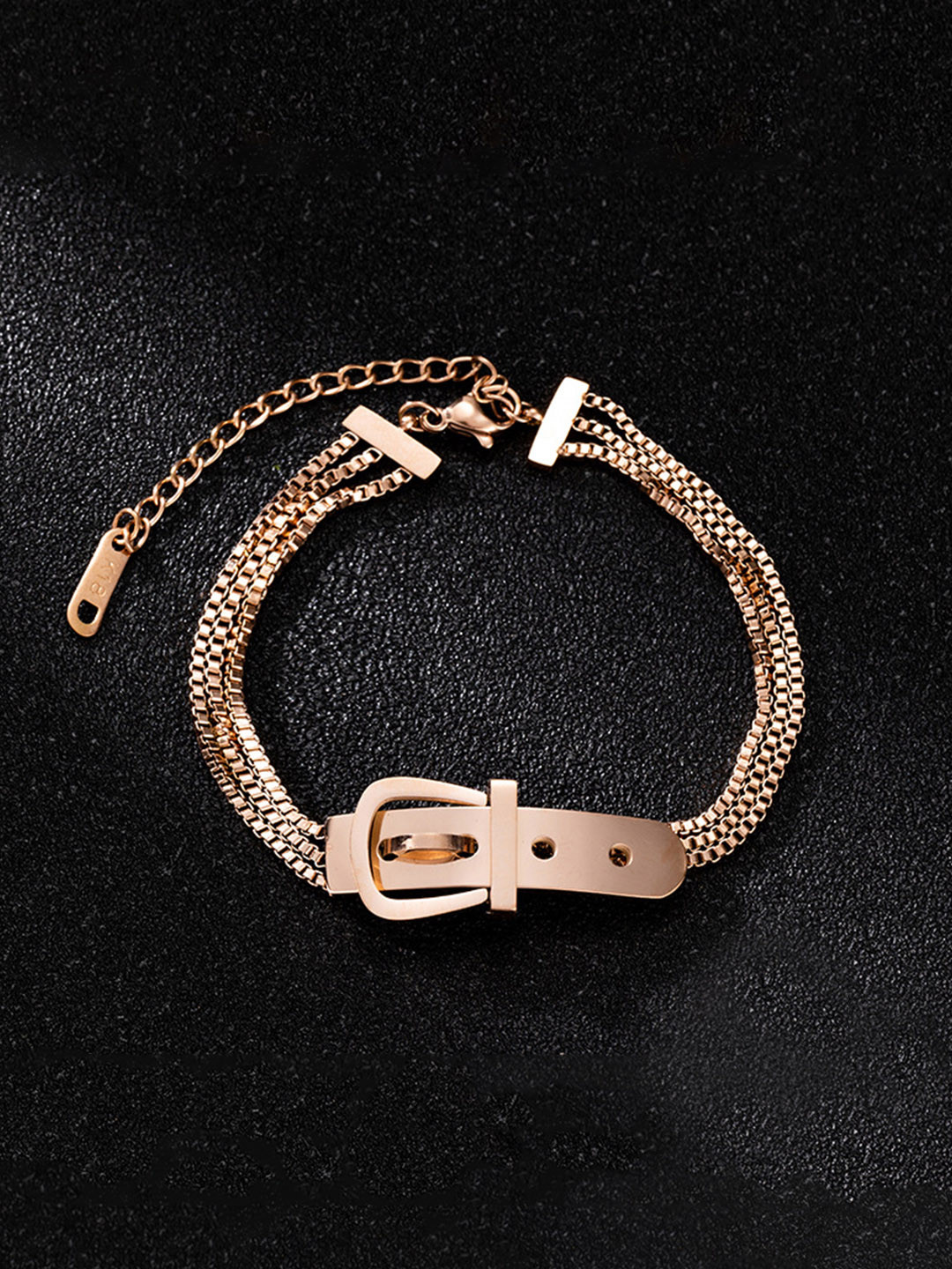 Yellow Chimes Women Rose Gold-Plated Link Bracelet 
Yellow Chimes Women Rose Gold-Plated Link Bracelet