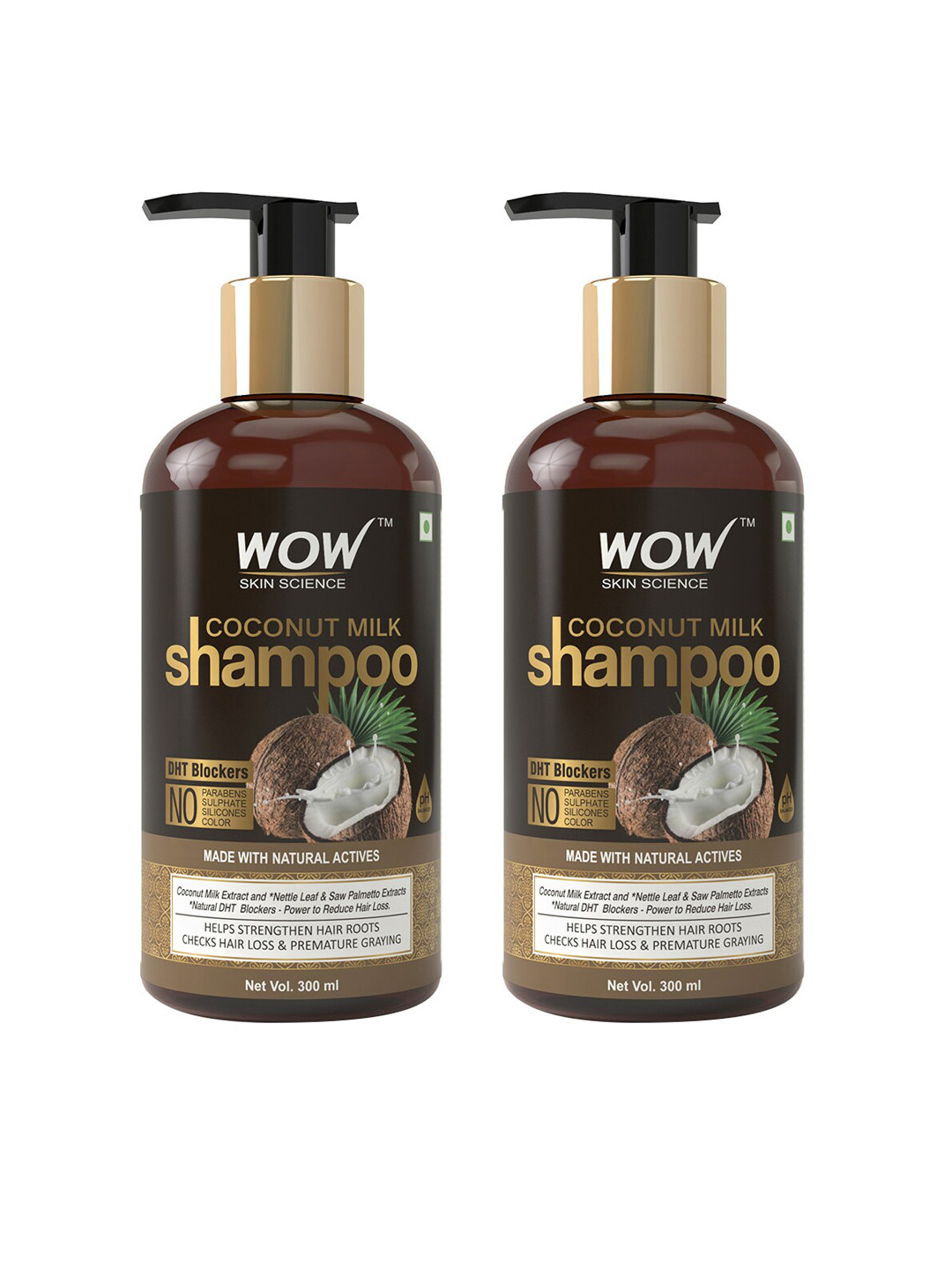 WOW SKIN SCIENCE Set of 2 Coconut Milk Shampoo - 300 ml each, Brown
WOW SKIN SCIENCE Set of 2 Coconut Milk Shampoo - 300 ml each, Brown