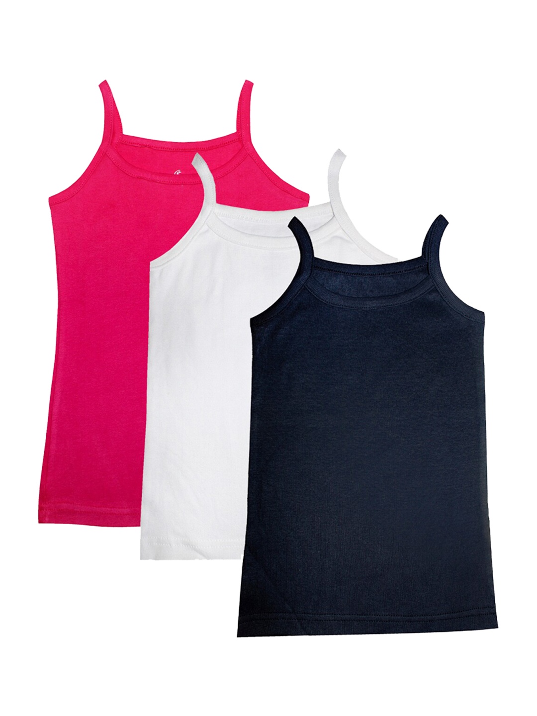 KiddoPanti Girls Pack Of 3 Assorted Pure Cotton Innerwear Vests
