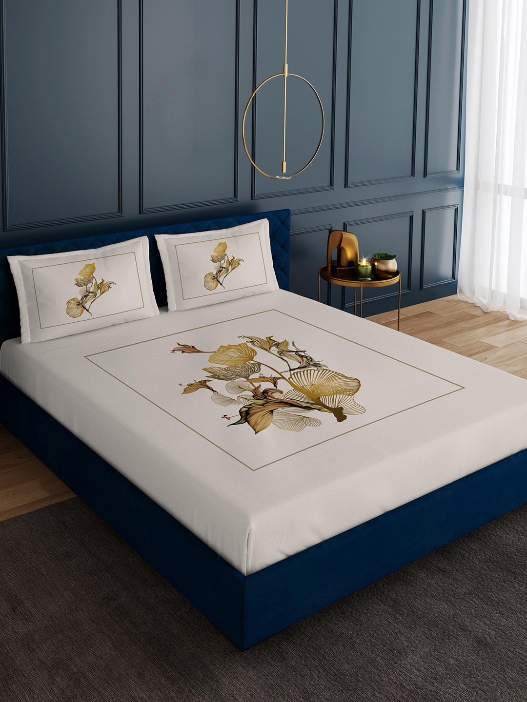 Duroflex White & Beige Rohit Bal Premium Chrysanthus 300TC King Bedsheet & 2 Pillow Covers
Duroflex White & Beige Rohit Bal Premium Chrysanthus 300TC King Bedsheet & 2 Pillow Covers