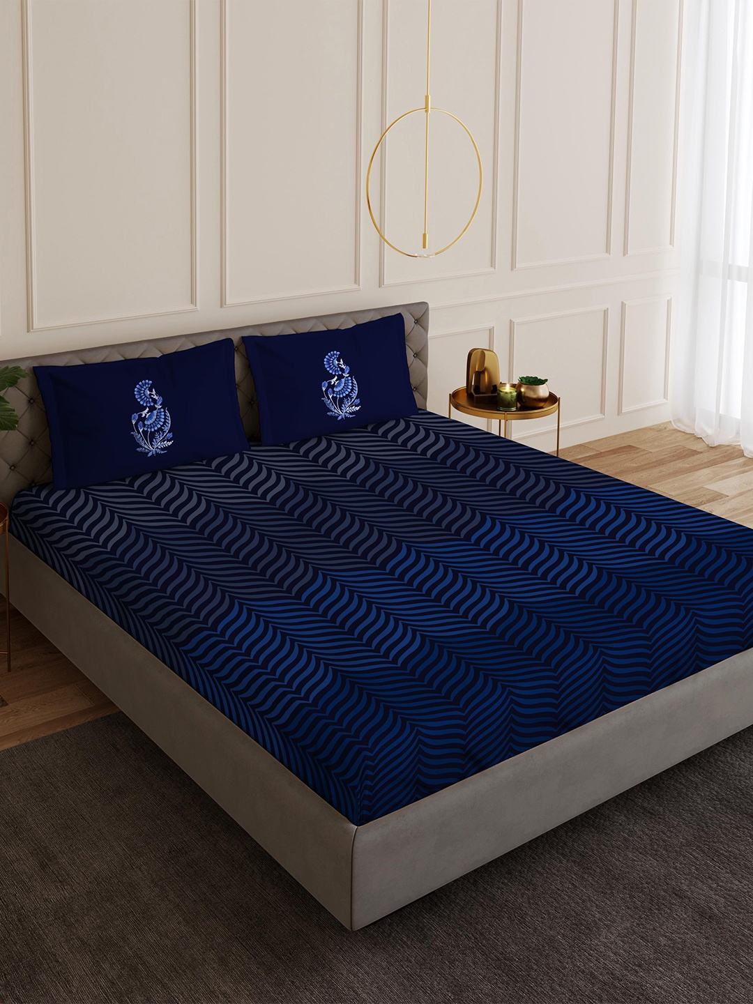 Duroflex Blue & Black Rohit Bal Premium 300 TC Lustre King Bedsheet with 2 Pillow Covers
Duroflex Blue & Black Rohit Bal Premium 300 TC Lustre King Bedsheet with 2 Pillow Covers