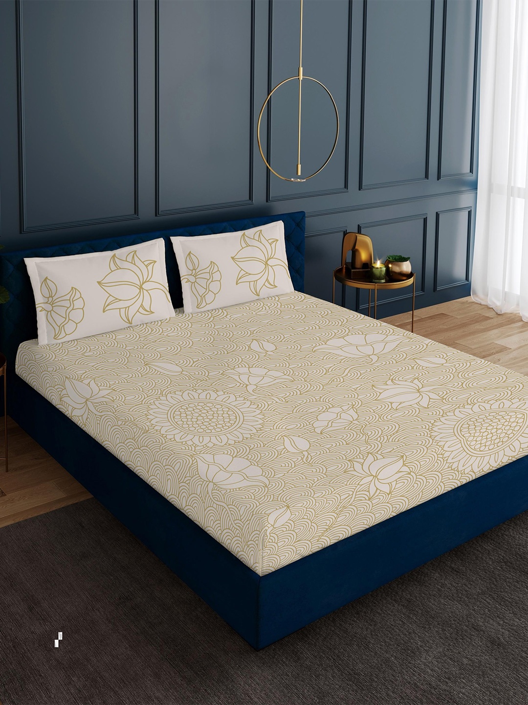 Duroflex Beige Rohit Bal Premium Trove Cotton 300 TC King Bedsheet with 2 Pillow Covers
Duroflex Beige Rohit Bal Premium Trove Cotton 300 TC King Bedsheet with 2 Pillow Covers