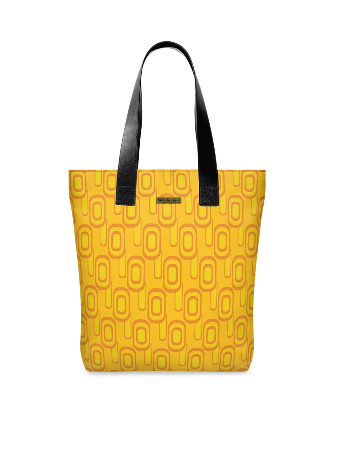DailyObjects Yellow Geometric Printed Shopper Tote Bag